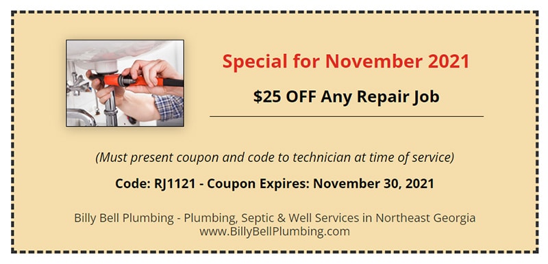 Plumbing Repair Coupon - Billy Bell Plumbing