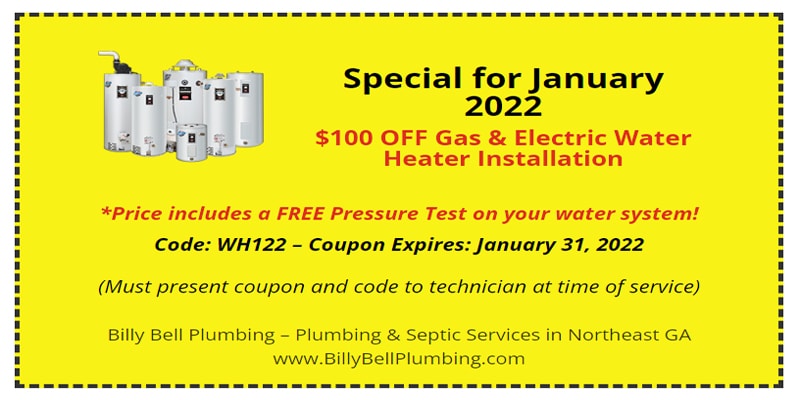 Water Heater Installation Special, Coupon - GA Plumbers